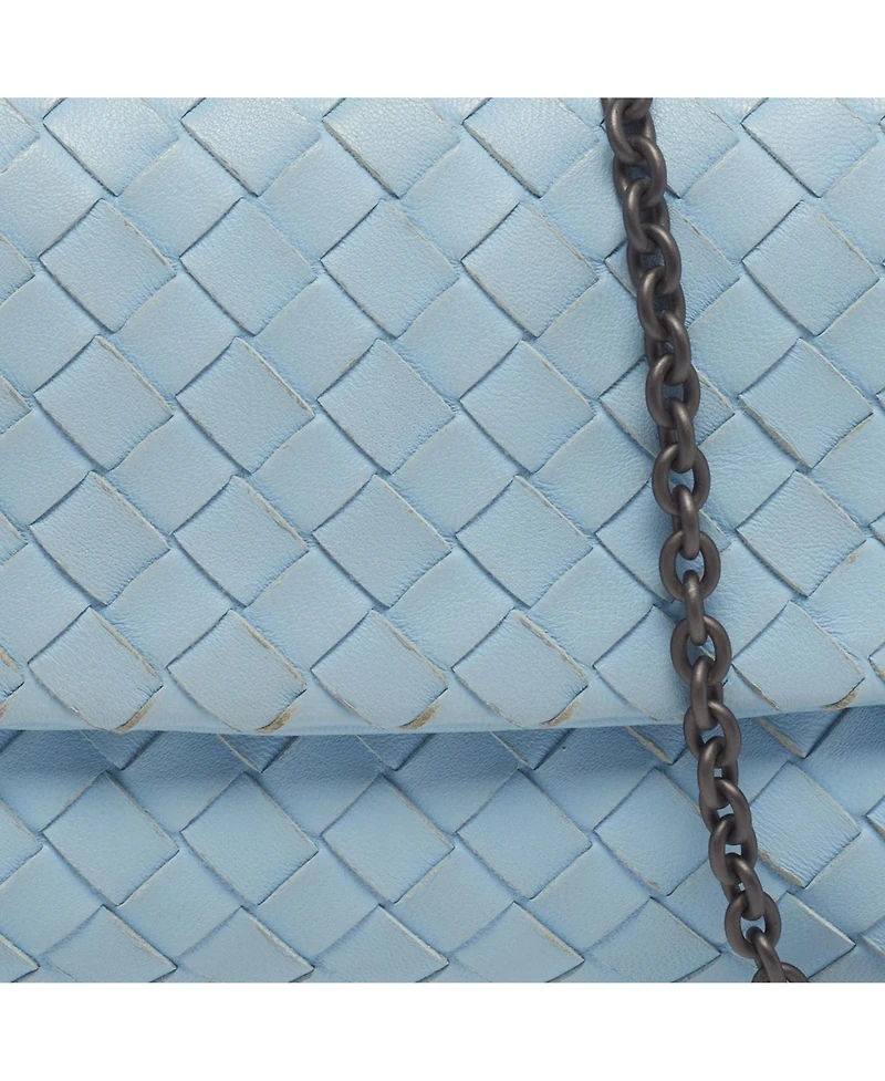 Pre-Owned Bottega Veneta Women's Intrecciato Leather Chain Crossbody Bag