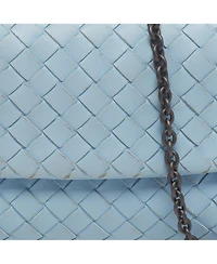Pre-Owned Bottega Veneta Women's Intrecciato Leather Chain Crossbody Bag