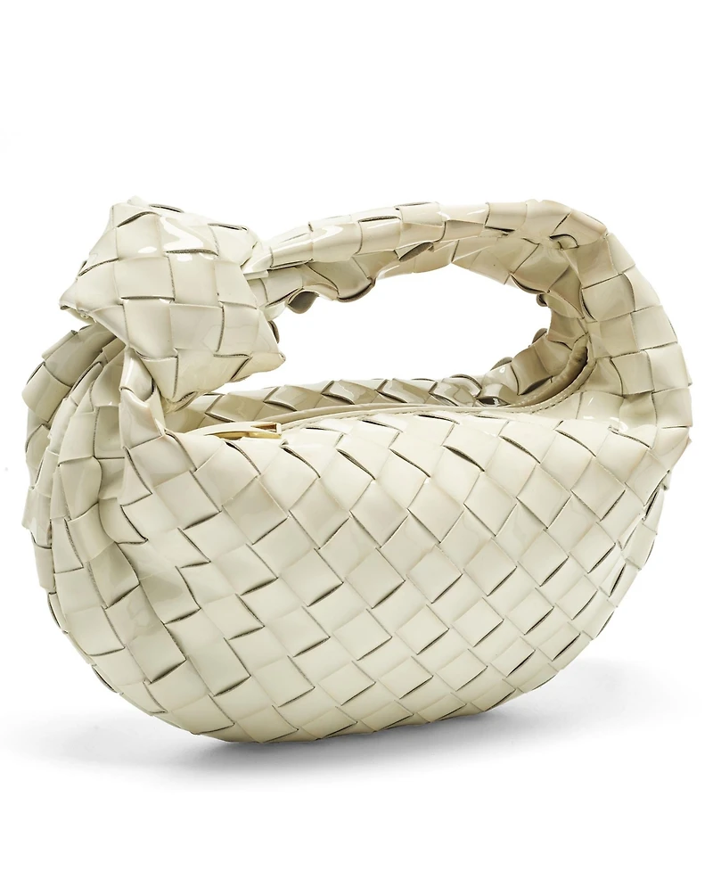 Pre-Owned Bottega Veneta Women's Mini Jodie Intrecciato Patent Leather Hobo Bag