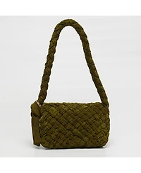 Pre-Owned Bottega Veneta Kalimero Citta Medium Intreccio Suede Shoulder Bag