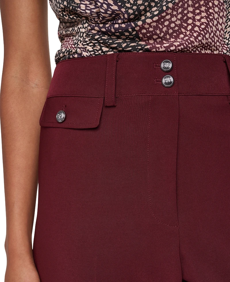 Dkny Petite Tech Tailoring Straight-Leg Mid-Rise Trouser