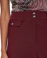 Dkny Petite Tech Tailoring Straight-Leg Mid-Rise Trouser