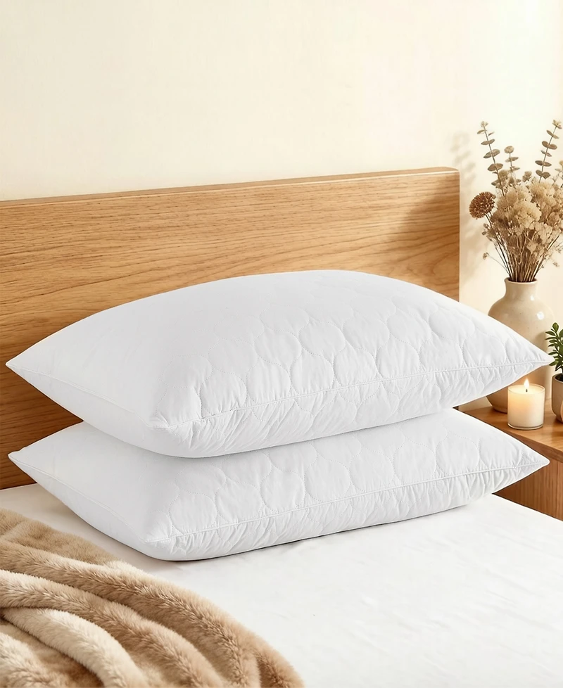 Unikome Quilted Goose Down Feather 2-Pack Pillow