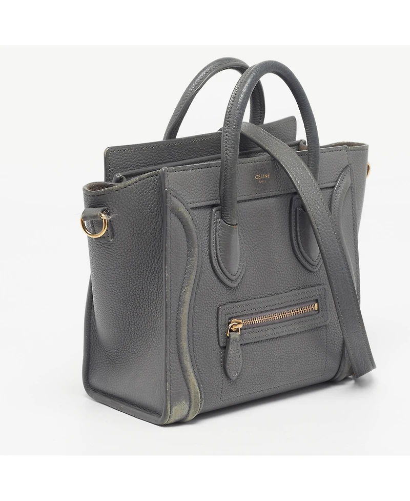 Pre-Owned Celine Women's Nano Luggage Grained Leather Tote