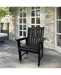 Hdpe All-Weather Outdoor Patio Dining Chair, Heavy-Duty Garden Backyard Armchair with Stainless Steel Hardware