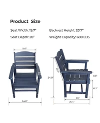 Hips All-Weather Outdoor Patio Dining Chair, Garden Backyard Armchair with Supportive Curved Backrest