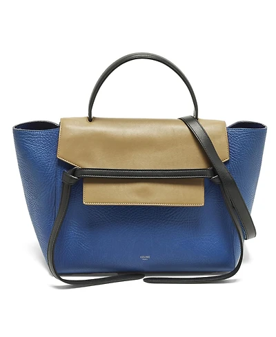 Pre-Owned Celine Women's Tricolor Leather Mini Belt Top Handle Bag