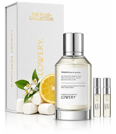LoveryPlus Cardamom + Sandalwood Perfume Gift Set - 3.4fl oz Womens Fragrance with Travel Size Mini Perfume and Free Gift Sample