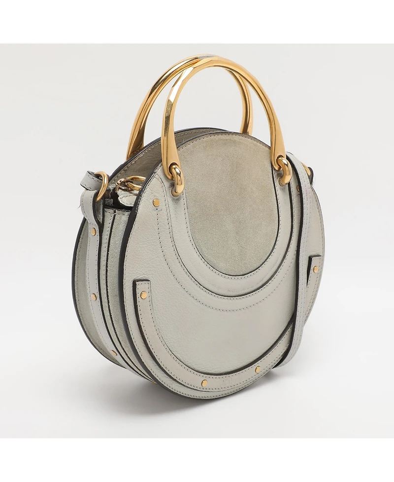 Pre-Owned Chloe Small Pixie Round Leather and Suede Crossbody Bag