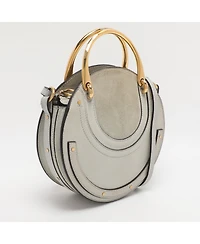 Pre-Owned Chloe Small Pixie Round Leather and Suede Crossbody Bag