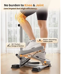 Fed Fitness Stepper with Handlebar, 330lb Capacity Twist Stair Stepper for Exercises for Leg Workout, Home Cardio Machine