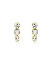 The Lovery Cz Fancy Shape Drop Earrings 14K Gold-Plated Sterling Silver