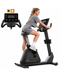 Fed Fitness Upright Exercise Bike, Air Lift Adjustable Seat, Led Display, Electromagnetic Stationary Bike