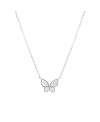 The Lovery Mother of Pearl Butterfly Necklace Sterling Silver