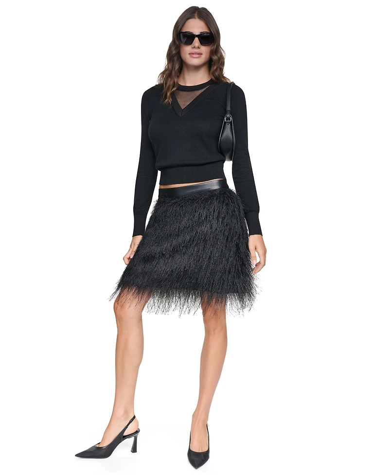 Dkny Women's City Fringe Mini Skirt
