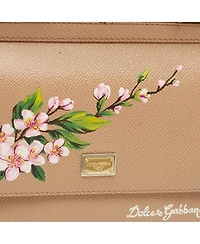 Pre-Owned Dolce and Gabbana Hand-Painted Floral Miss Sicily Leather Satchel