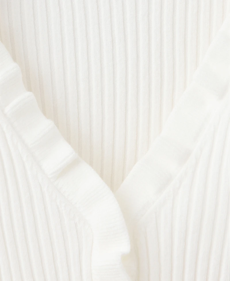Mango Women's Ribbed Frilled Cardigan