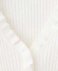 Mango Women's Ribbed Frilled Cardigan