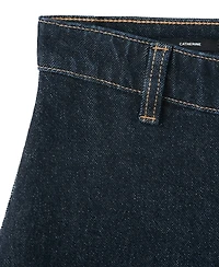 Mango Women's Catherin Culotte Wide-Leg High-Rise Dark-Rinse Jeans