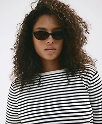 Mango Women's Striped Crewneck Long-Sleeve Sweater