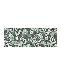 Laura Ashley Christmas Holly Leaves Non-Slip Kitchen Wellness Mat, 17.5" x 48"