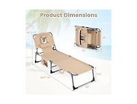 Boyel Living Tanning Chair with Face Arm Holes Folding Chair