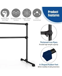Glintex Ballet Barre, 4 ft Double Bar with 7 to 46 in Adjustable Height