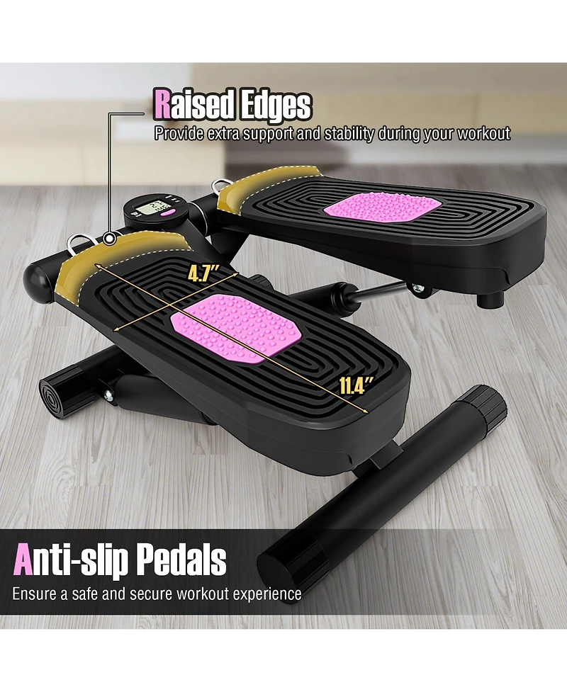 Glintex Mini Stepper with 2 Resistance Bands, Holds 220 lbs