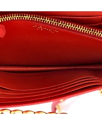 Pre-Owned Prada Chain Wallet Crossbody Saffiano Leather