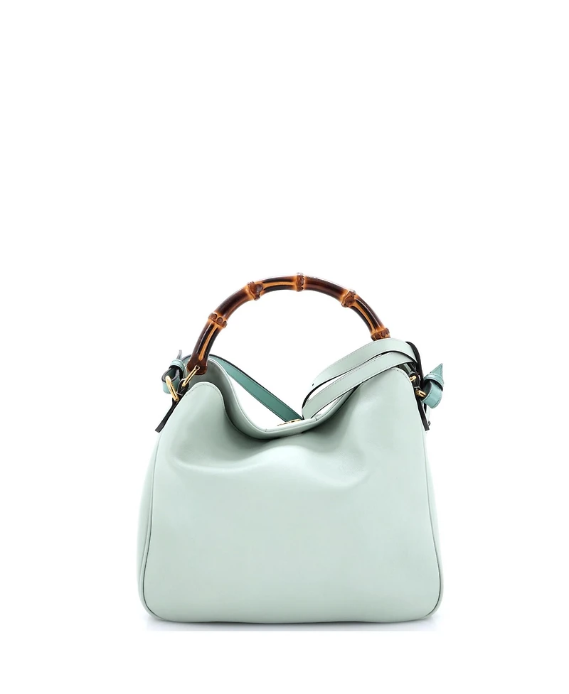 Pre-Owned Gucci Medium Diana Nm Bamboo Shoulder Bag Leather