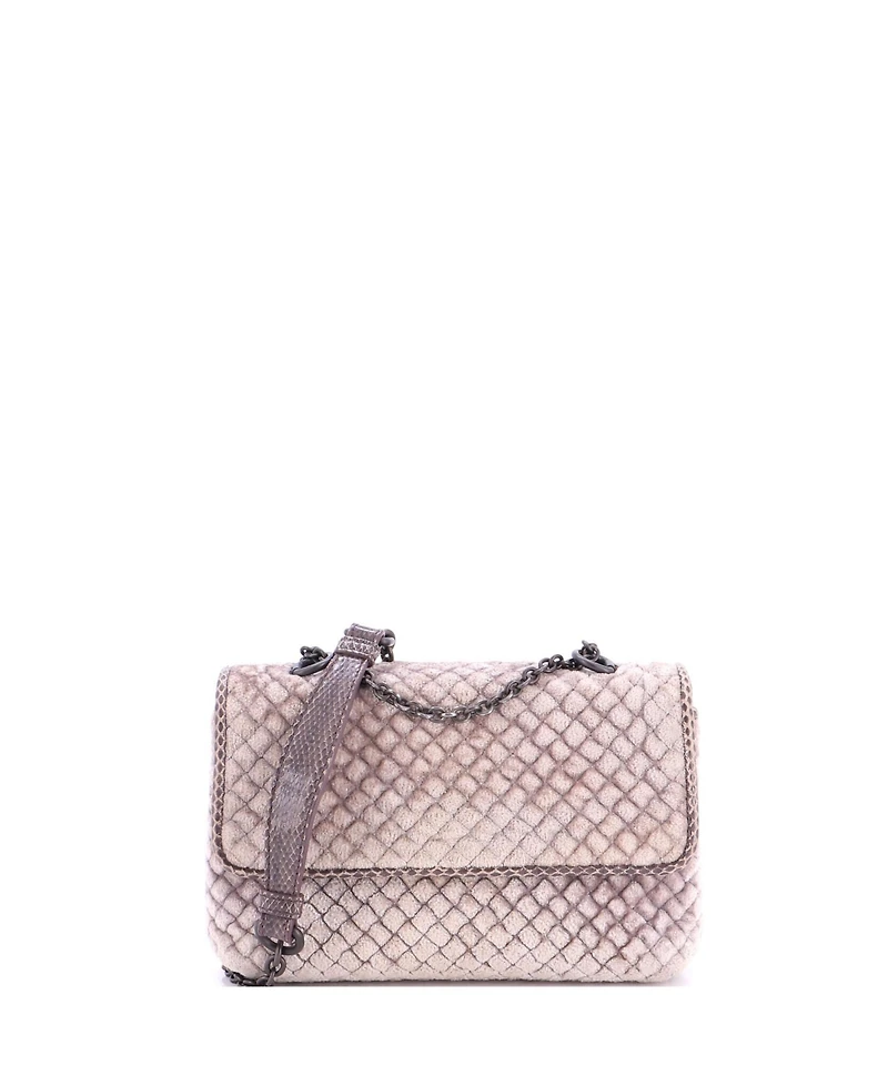 Pre-Owned Bottega Veneta Baby Olimpia Crossbody Bag Intrecciato Velvet