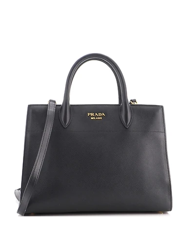 Pre-Owned Prada Medium Bibliotheque Tote Saffiano with City Calf