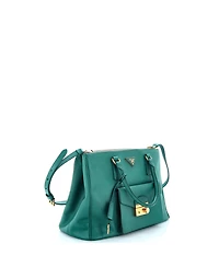 Pre-Owned Prada Medium Front Pocket Double Zip Lux Tote Saffiano Leather