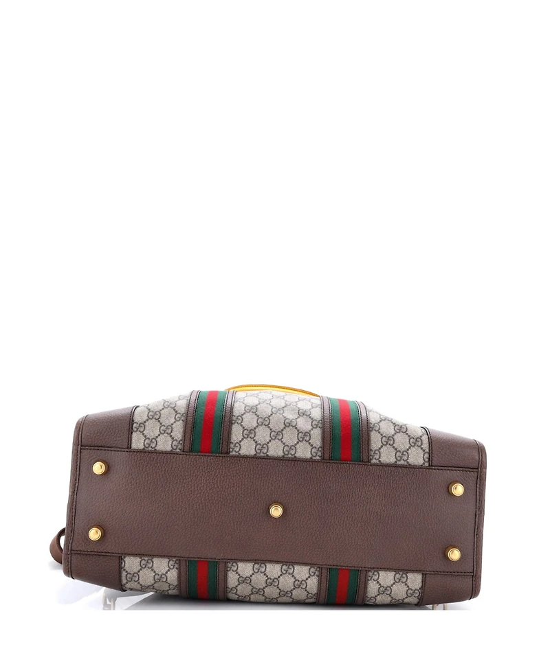 Pre-Owned Gucci Medium Neo Vintage Web Duffle Bag Gg Coated Canvas
