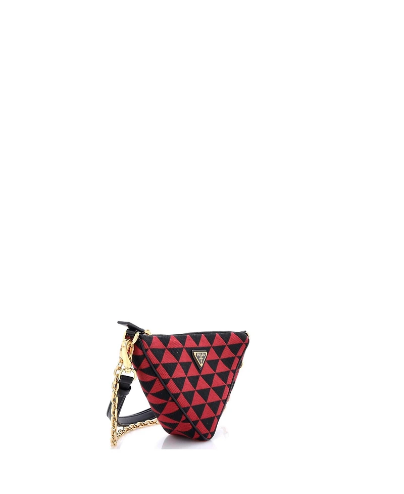 Pre-Owned Prada Mini Symbole Triangle Bag Leather and Jacquard