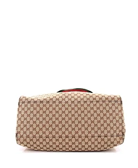 Pre-Owned Gucci Large Web Carry On Duffle Bag Gg Canvas
