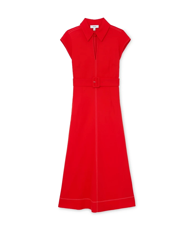 Reiss Women's Sloane Collared Belted Midi Dress