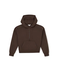 Reiss Women's Lockie Premium Interlock Half-Zip Hoodie