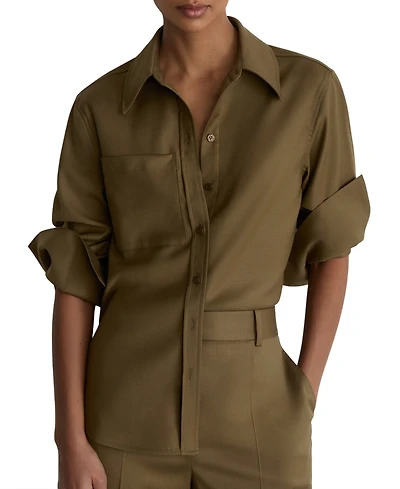 Reiss Women's Adie Wool-Blend Long-Sleeve Shirt