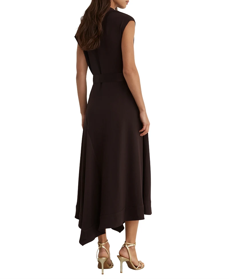 Reiss Women's Justine Cowl-Neck Tie-Waist Handkerchief-Hem Midi Dress