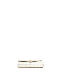 Pre-Owned Saint Laurent Medium Classic Monogram Wallet on Chain Matelasse Chevron Metallic Leather