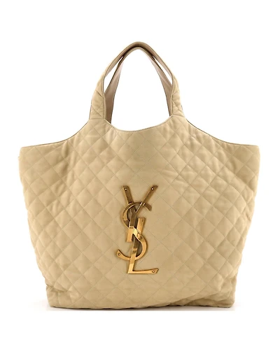 Pre-Owned Saint Laurent Maxi Icare Shopping Tote Quilted Nubuck