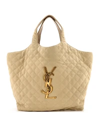 Pre-Owned Saint Laurent Maxi Icare Shopping Tote Quilted Nubuck