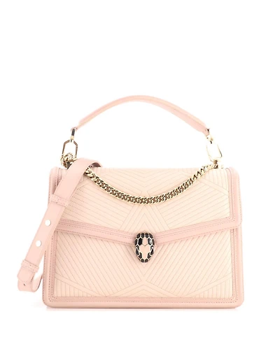Pre-Owned Bvlgari Medium Serpenti Forever Shoulder Bag Quilted Leather