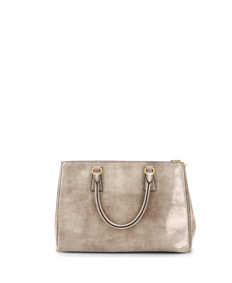 Pre-Owned Prada Medium Double Zip Lux Tote Spazzolato Leather