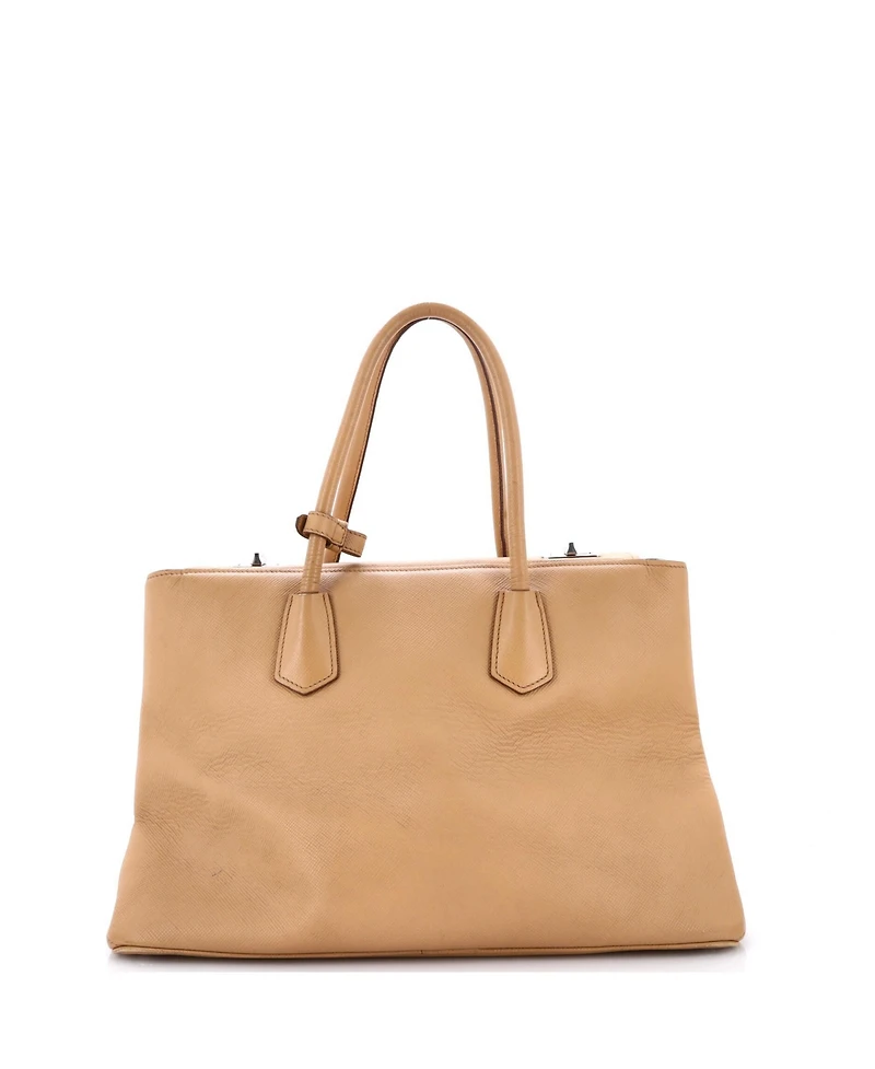 Pre-Owned Prada Medium Turnlock Cuir Twin Tote Saffiano Leather