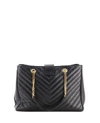 Pre-Owned Saint Laurent Large Classic Monogram Shopper Matelasse Chevron Leather