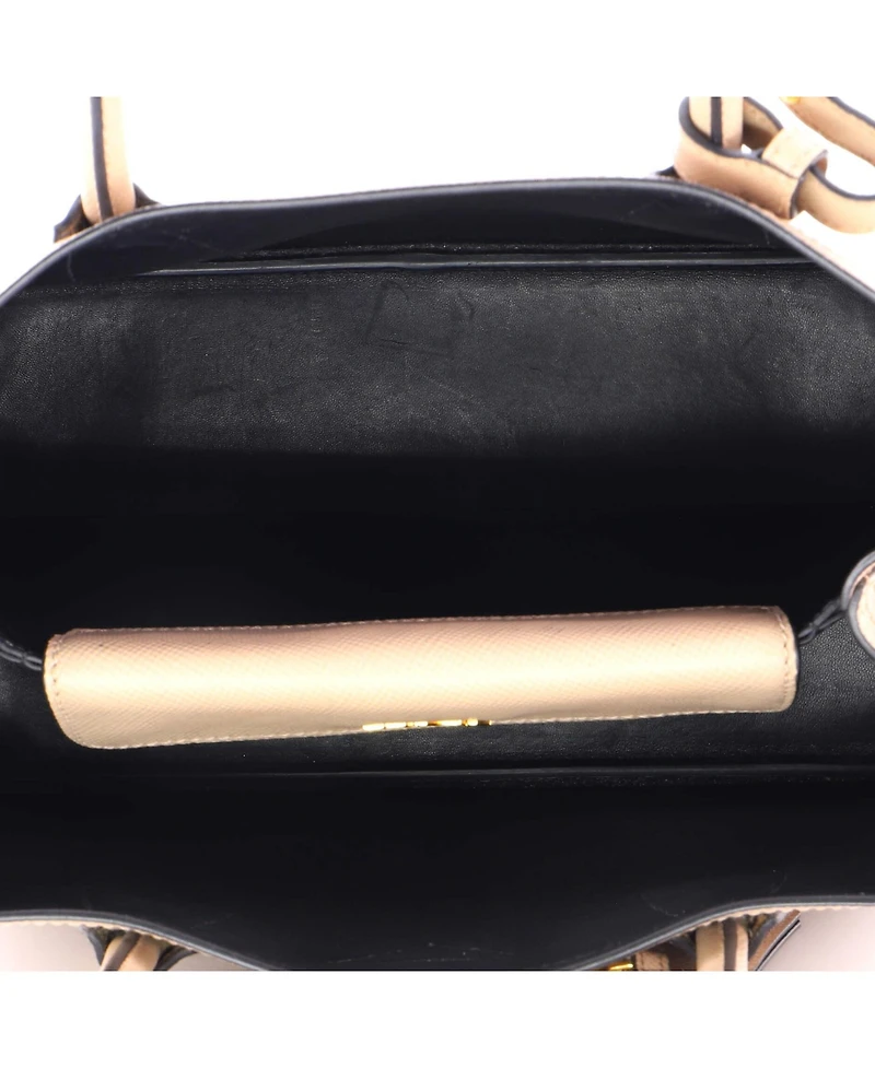 Pre-Owned Prada Small Cuir Double Tote Saffiano Leather
