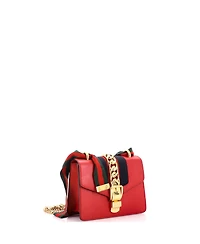 Pre-Owned Gucci Mini Sylvie Chain Shoulder Bag Leather