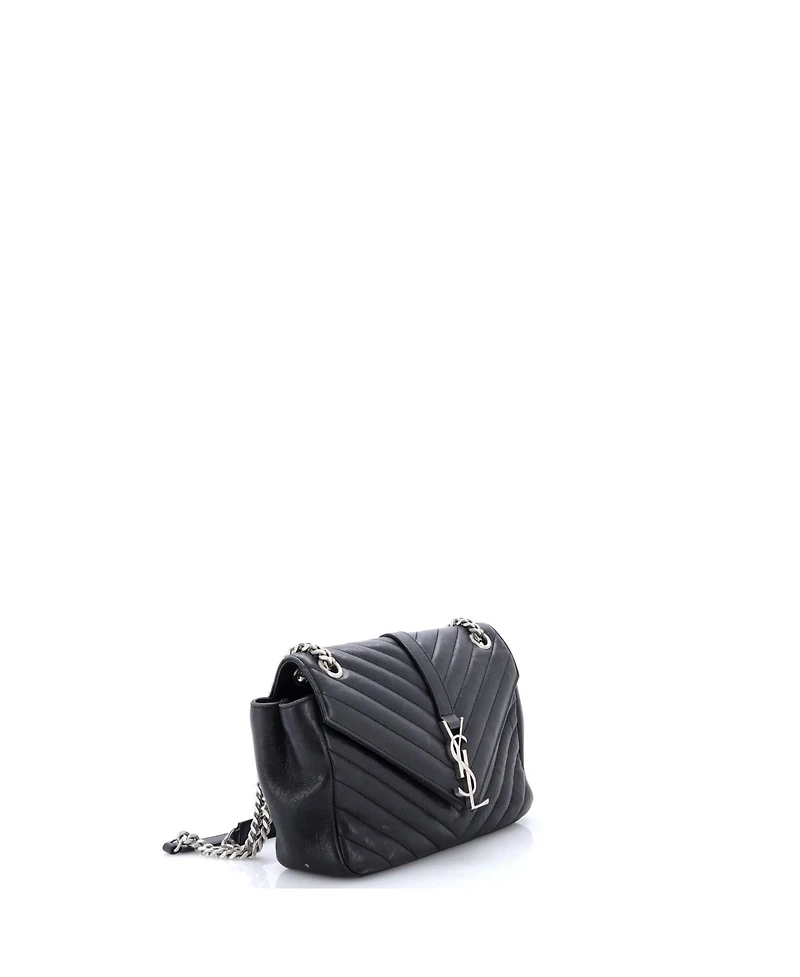 Pre-Owned Saint Laurent Medium Classic Monogram Slouchy Envelope Satchel Matelasse Chevron Leather